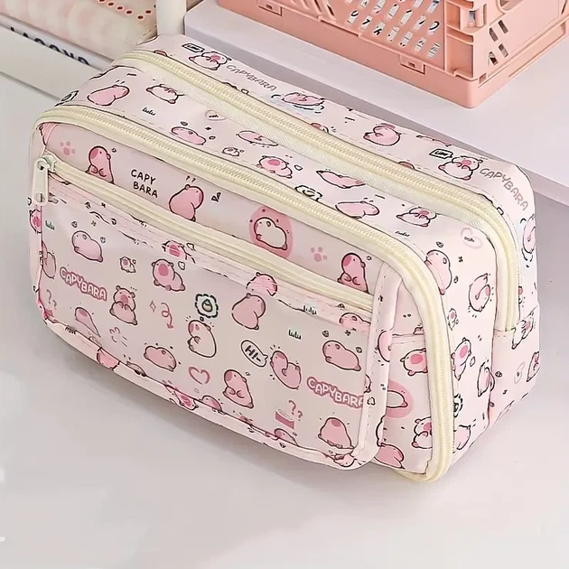 Пенал для карандашей Capybara Print Oxford Cloth - Многофункциональный органайзер для канцелярских принадлежностей - Фото 1 Пенал для карандашей Capybara Print Oxford Cloth - Многофункциональный органайзер для канцелярских принадлежностей - изображение 1