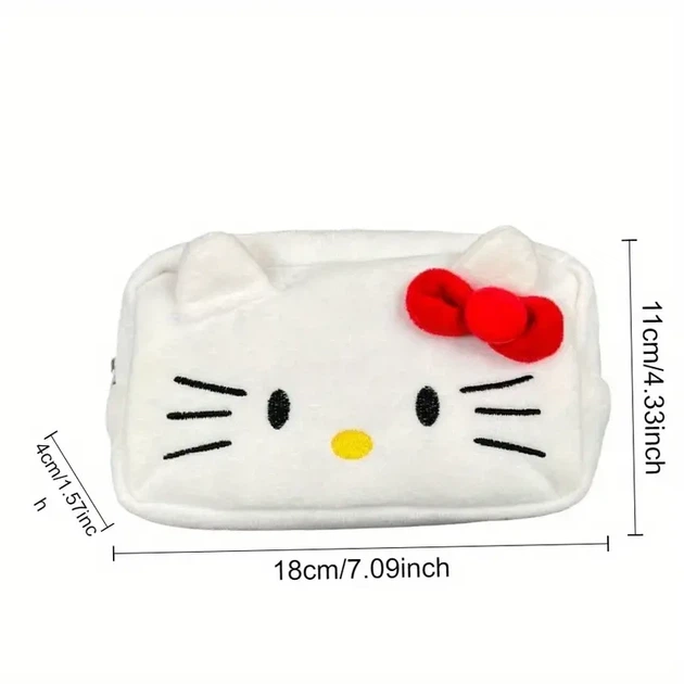Мягкий пенал Hello Kitty пенал косметичка унисекс черный с мультяшным принтом полиэстер без наполнения на молнии - Фото 3 Мягкий пенал Hello Kitty пенал косметичка унисекс черный с мультяшным принтом полиэстер без наполнения на молнии - изображение 3