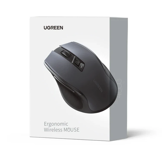 Мышь беспроводная UGREEN MU006 оптическая 4000 DPI эргономичная синяя пластиковая - изображение 2