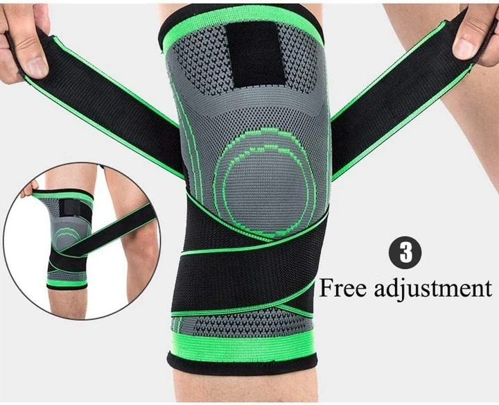 Наколінник Еластичний Бандаж на Колено Компресійний Knee Support WN-26 Чорно-зелений wellamart - изображение 3