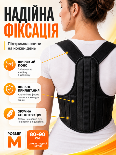 Ортопедический корсет М анатомический корректор для спины и коррекции осанки корректор осанки эластичный FILLBOSS - изображение 4