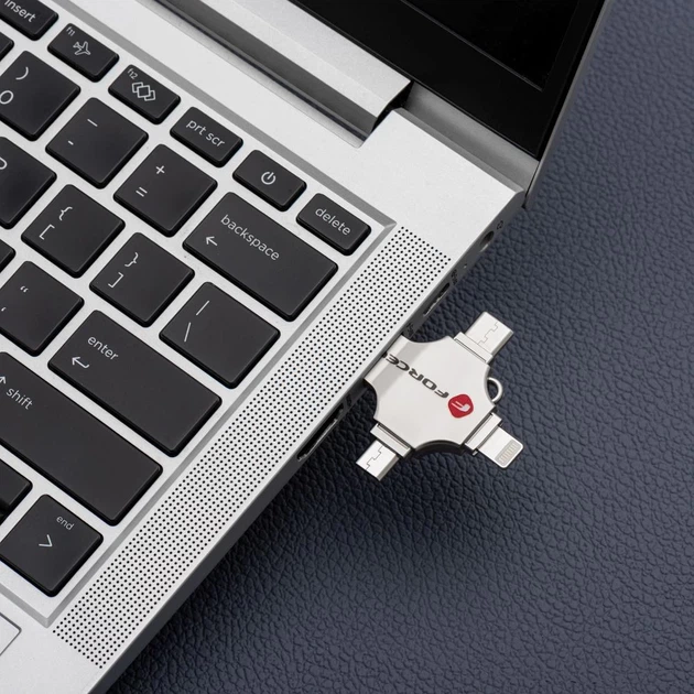 Флешка Forcell F-Data Metal Quad 32GB USB 3.2 Gen 1 Silver (5903396391835) - Фото 5 Флешка Forcell F-Data Metal Quad 32GB USB 3.2 Gen 1 Silver (5903396391835) - зображення 5