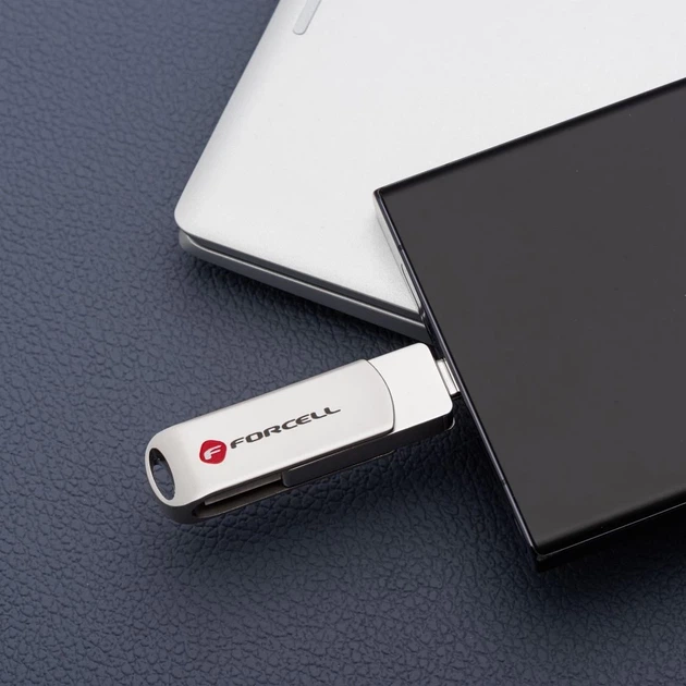 Флешка 128GB USB 3.2 Gen 1 Forcell F-Data Metal Silver (5903396391828) - зображення 4