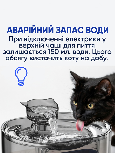 Автоматическая поилка-фонтан для кошек и собак 2.2 л — питьевой фонтанчик-поилка с фильтром, 2 режима подачи, циркуляция и аэрация, USB, - изображение 4