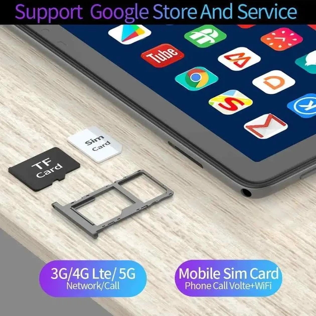 Планшет 10.1' BDF G10 8/256GB, 10.1, 4G LTE, 5000mAh + чехол, стилус, клавиатура, мышь - изображение 5
