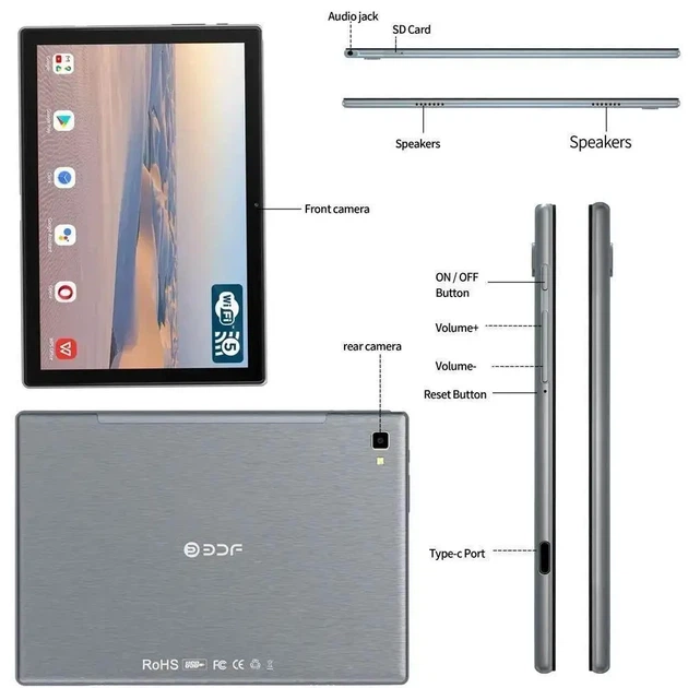 Планшет 10.1' BDF G10 8/256GB, 10.1, 4G LTE, 5000mAh + чехол, стилус, клавиатура, мышь - изображение 6