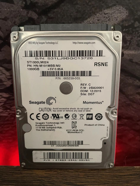 Жорсткий диск HDD Seagate 1TB 2.5″ SATA III 8MB б/в для ноутбука та комп’ютера - Фото 1 Жорсткий диск HDD Seagate 1TB 2.5″ SATA III 8MB б/в для ноутбука та комп’ютера - зображення 1