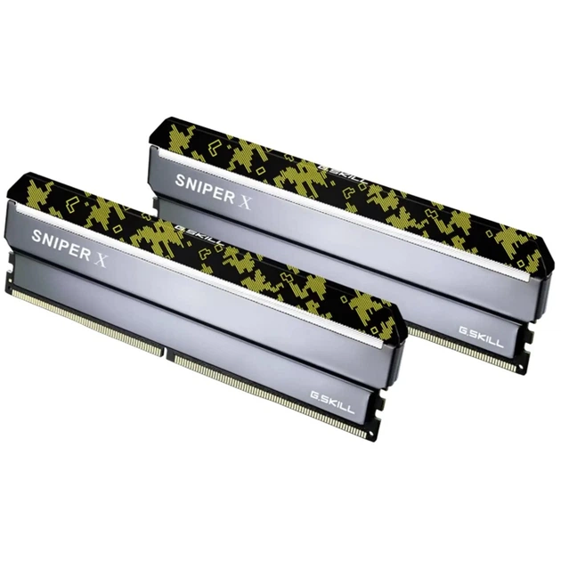 Модуль пам'яті G.SKILL Sniper X Digital Camo DDR4 16 ГБ (2×8 ГБ) 3200 МГц CL16 (F4-3200C16D-16GSXKB) - Фото 2 Модуль пам'яті G.SKILL Sniper X Digital Camo DDR4 16 ГБ (2×8 ГБ) 3200 МГц CL16 (F4-3200C16D-16GSXKB) - зображення 2