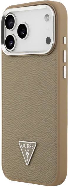 Etui Guess Grained Triangle Logo MagSafe do iPhone 17 Pro Max Brown (3666339490553) - Zdjęcie 2 Etui Guess Grained Triangle Logo MagSafe do iPhone 17 Pro Max Brown (3666339490553) - obraz 2