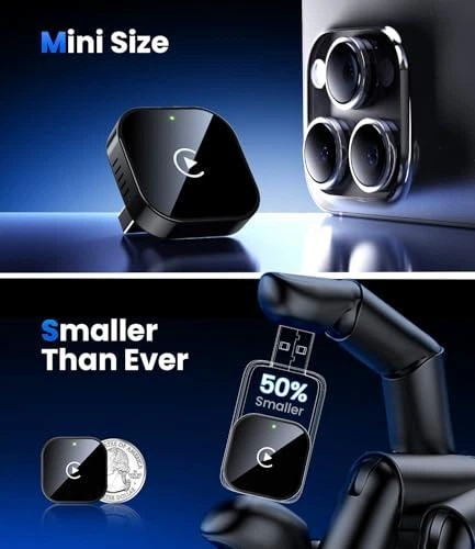 Автомобильный адаптер Teeran Wireless CarPlay для iPhone (2026 Upgraded), Mini Plug & Play, USB/USB-C - Фото 3 Автомобильный адаптер Teeran Wireless CarPlay для iPhone (2026 Upgraded), Mini Plug & Play, USB/USB-C - изображение 3