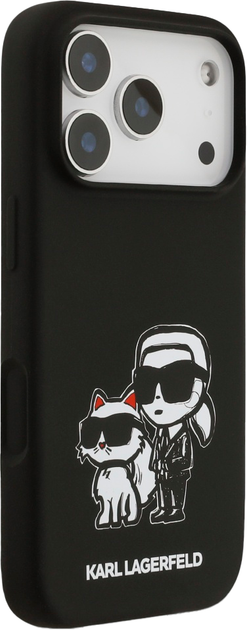 Etui Karl Lagerfeld Liquid Silicone K&CH Sketch MagSafe do Apple iPhone 17 Pro Black (3666339497798) - Zdjęcie 4 Etui Karl Lagerfeld Liquid Silicone K&CH Sketch MagSafe do Apple iPhone 17 Pro Black (3666339497798) - obraz 4