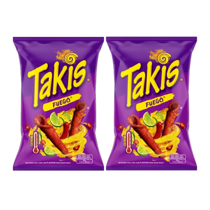 Набор Кранчи 2шт Takis Fuego Чили Лайм 100g - Фото 1 Набор Кранчи 2шт Takis Fuego Чили Лайм 100g - изображение 1