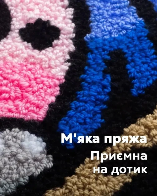 Набор для ковровой вышивки Punch Хрюша с жемчужной сережкой - изображение 3