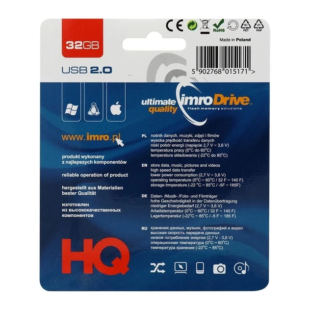 USB Flash Drive Imro 32GB USB2.0 Black (5902768015171) - Фото 2 USB Flash Drive Imro 32GB USB2.0 Black (5902768015171) - зображення 2