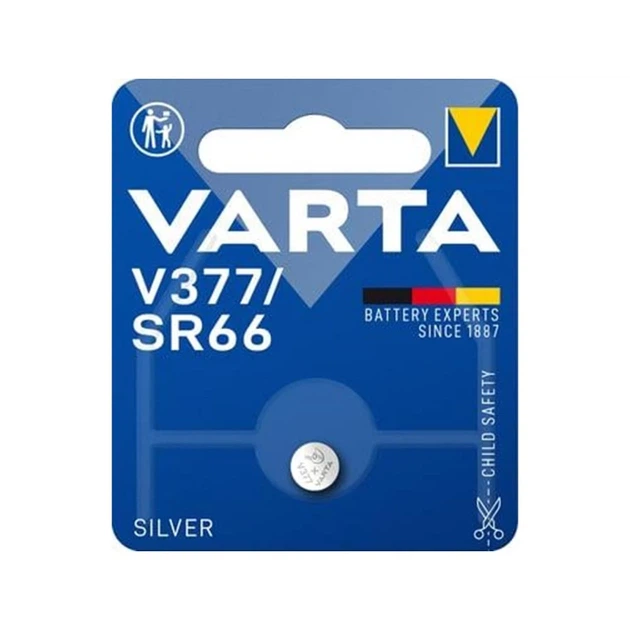 Батарея Varta V377 (SR66) 24mAh 1.55V 1 шт (4008496245932) - Фото 1 Батарея Varta V377 (SR66) 24mAh 1.55V 1 шт (4008496245932) - зображення 1