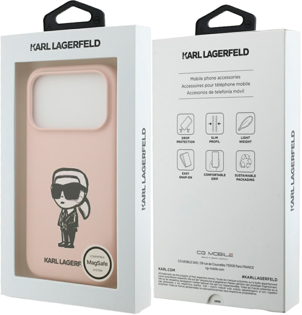 Etui Karl Lagerfeld Silicone Karl Sketch & Logo MagSafe do Apple iPhone 17 Pro Pink (3666339498436) - Zdjęcie 8 Etui Karl Lagerfeld Silicone Karl Sketch & Logo MagSafe do Apple iPhone 17 Pro Pink (3666339498436) - obraz 8