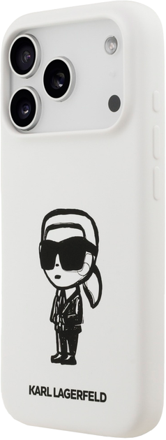 Etui Karl Lagerfeld Silicone Karl Sketch & Logo MagSafe do Apple iPhone 17 Pro White (3666339498597) - obraz 2