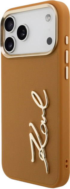 Etui plecki Karl Lagerfeld Silicone Metal Script Logo do Apple iPhone 17 Pro Max Brown (3666339496609) - obraz 2