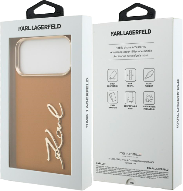 Etui plecki Karl Lagerfeld Silicone Metal Script Logo do Apple iPhone 17 Pro Max Brown (3666339496609) - obraz 8