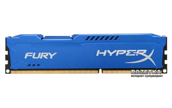 Оперативна пам’ять Kingston HyperX Fury Blue 8 ГБ DDR3-1866 DIMM (HX318C10F/8) - Фото 3 Оперативна пам’ять Kingston HyperX Fury Blue 8 ГБ DDR3-1866 DIMM (HX318C10F/8) - зображення 3