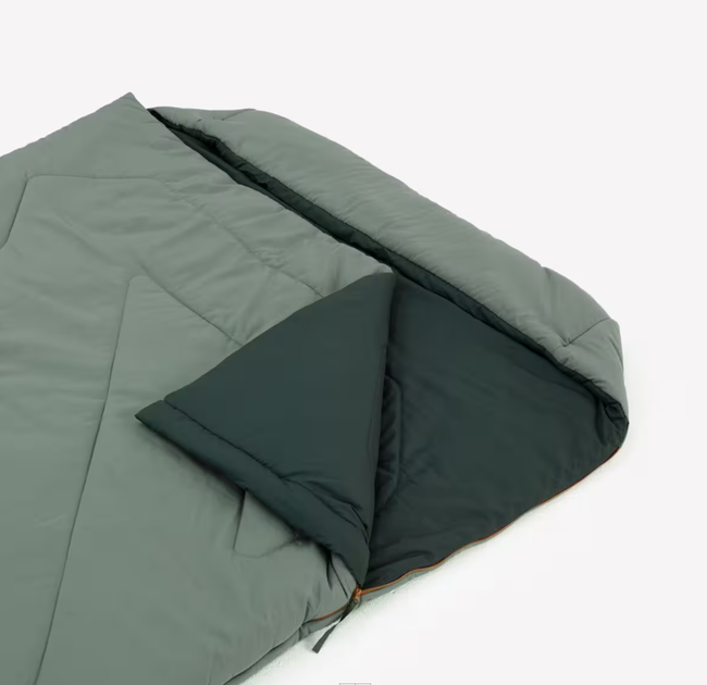 Двомесный Спальный Мешок для Кемпинга 215 x 160 см QUECHUA Comfort 0° Зеленый - изображение 5
