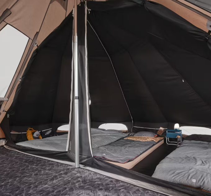 Туристичний Намет із Тамбуром QUECHUA Tepee 5.2 з Полікотону П'ятимісна Двокімнатна Водонепроникна - зображення 9