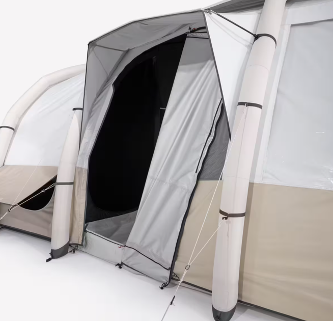 Надувная Туристическая Палатка с Тамбуром QUECHUA Air Seconds 6.3 F&B 6 Person XXL Шестиместная Трехкомнатная Водонепроницаемая - изображение 9