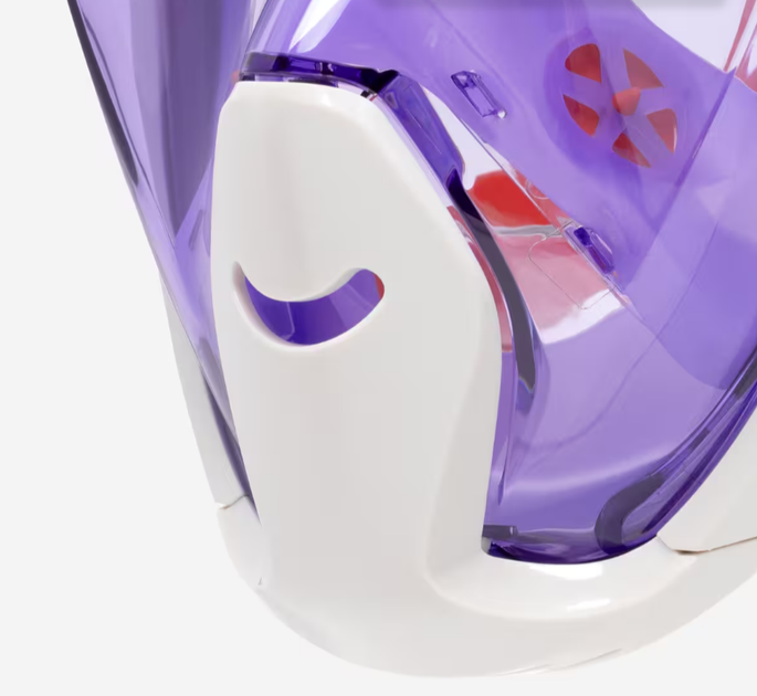 Повнолицьова Дитяча Маска Subea Easybreath Freetalk XS (від 4 до 10 років) для Плавання, Пірнання, Снорклінгу Фіолетовий - зображення 4