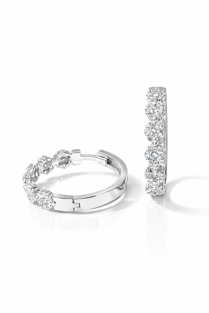 Серьги-конго из белого золота с муассанитами S-0372 - изображение 2