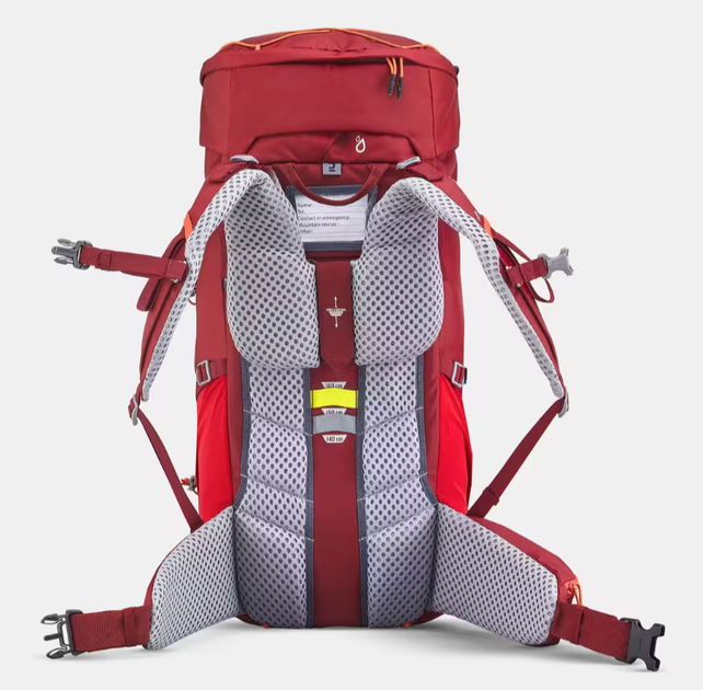 Детский Туристический (Походный) Рюкзак QUECHUA MH500 40л + 10л 64 х 26 х 30см Красный Совместимые с Питьевой Системой - изображение 2