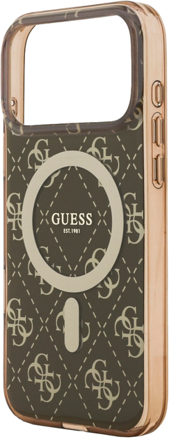 Панель Guess IML Peony 4G Background MagSafe для Apple iPhone 17 Pro Brown (3666339490829) - зображення 6