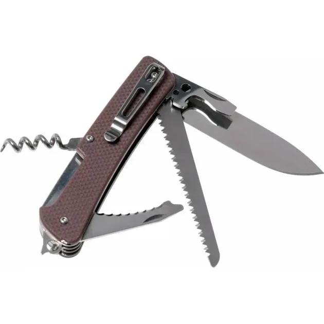 Багатофункціональний ніж Ruike Criterion L32, (8.5 см) 12C27 / G10 коричневий, 13 інстр. - изображение 2