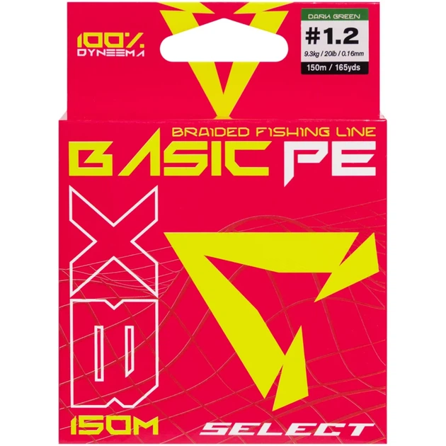 Шнур Select Basic PE 8X Green 150m #1.2/0.16mm 20lb/9.3kg - Фото 2 Шнур Select Basic PE 8X Green 150m #1.2/0.16mm 20lb/9.3kg - зображення 2