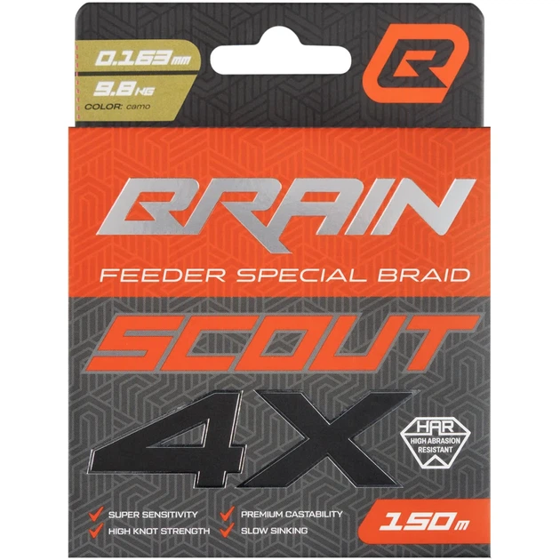 Шнур Brain Scout 4X 150m (camo) 0.163mm 9.8kg - зображення 2