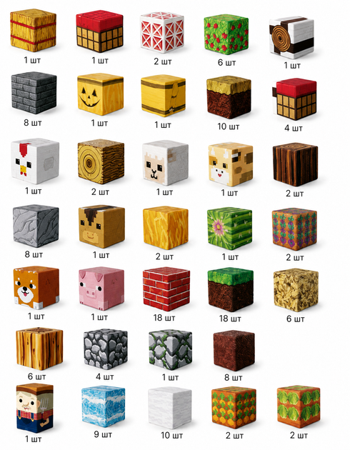 Магнитный конструктор в стиле Minecraft 150 блоков SP-13 блоков Майнкрафт детские конструкторы для мальчиков - изображение 5
