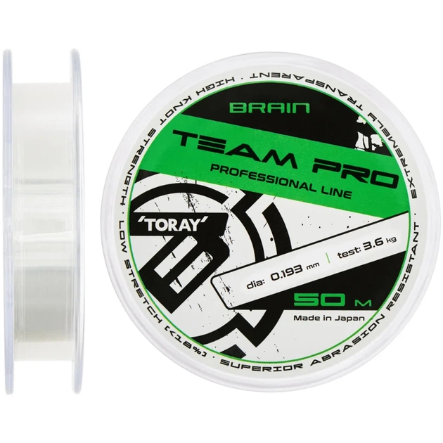 Волосінь Brain Team Pro 50m (clear) 0.193mm 3.6kg - Фото 1 Волосінь Brain Team Pro 50m (clear) 0.193mm 3.6kg - зображення 1