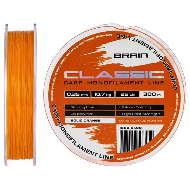 Леска Brain Classic Carp Line (solid orange) 300m 0.35mm 25lb 10.7kg - Фото 1 Леска Brain Classic Carp Line (solid orange) 300m 0.35mm 25lb 10.7kg - изображение 1
