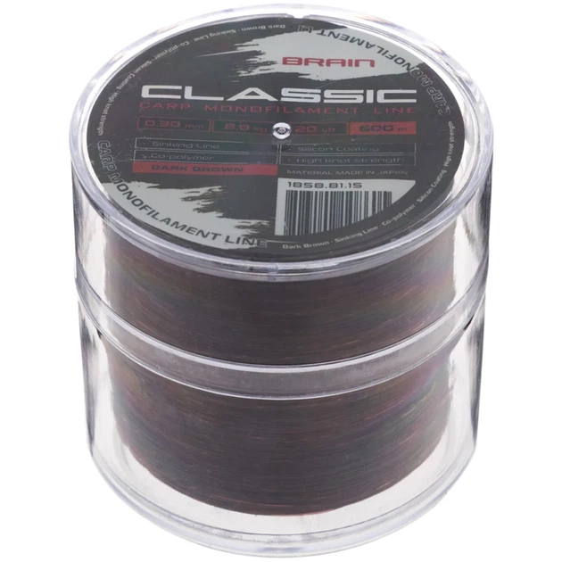 Леска Brain Classic Carp Line (dark brown) 600m 0.30mm 20lb 8.8kg - изображение 2