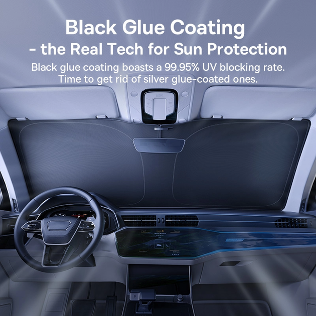 Автомобильная солнцезащитная шторка Baseus GoTrip DT1 Single Car Windshield Sunshade Cluster Black (C0118200) - изображение 7