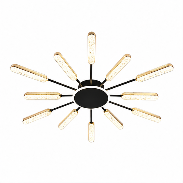 Керована світлодіодна люстра LEEDS 110W 12L+R-SMART-885x70-BLACK/GOLD-230-IP20 - зображення 6