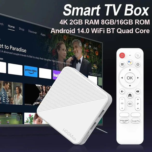 Настроенная Смарт ТВ приставка H96 Max 2/16 GB Android 14 Allwinner H313 с Bluetooth-пультом и голосовым поиском | 4K HDR медиаплеер на андроид | Smart TV Box | ТВ Бокс с WiFi 2.4 и 5ГГц + YouTube без рекламы | ТВ каналы | Фильмы и Сериалы - изображение 3