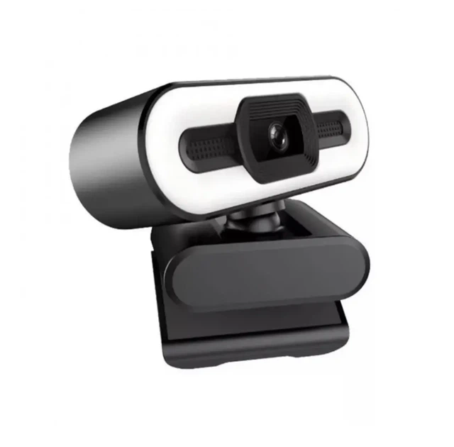 Веб камера Digital Web Full HD 1080P с LED подсветкой и микрофоном шумоподавлением 360 градусов поворот 150 г АБС пластик для стримов конференций и видеозвонков с автокоррекцией освещения - изображение 2