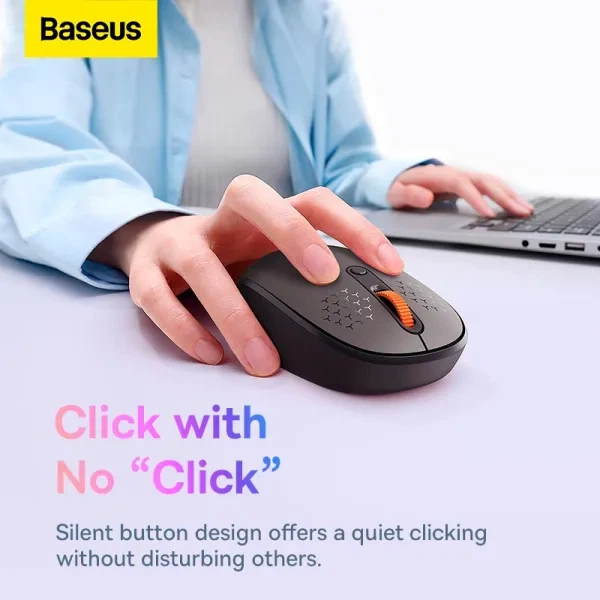 Бездротова мишка Baseus F01B Tri-Mode Wireless Mouse 2.4G/BT1+BT2 800-1200-1600dpi - Фото 3 Бездротова мишка Baseus F01B Tri-Mode Wireless Mouse 2.4G/BT1+BT2 800-1200-1600dpi - зображення 3