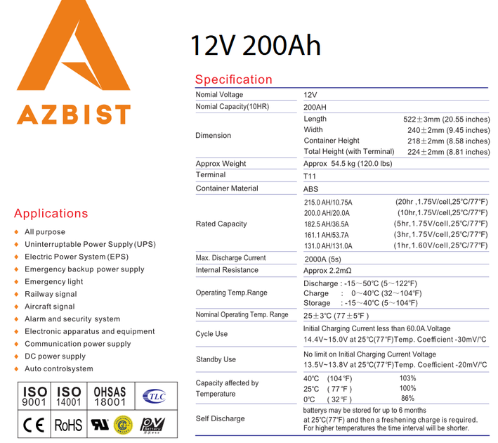 Аккумуляторная батарея AZBIST Super AGM 12V 200.0Ah (ASAGM-122000M8) - Фото 3 Аккумуляторная батарея AZBIST Super AGM 12V 200.0Ah (ASAGM-122000M8) - изображение 3