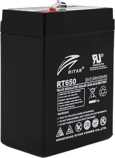Аккумуляторная батарея Ritar RT650 AGM 6V 5Ah (YT38982) - изображение 3