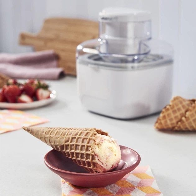 Мороженица Cuisinart Solo Scoops ICEM10E, 475 мл, до 8 шариков, приготовление за 25 минут, белая - изображение 3
