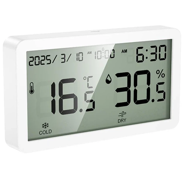 Электронный термогигрометр Hoco HX42 Indoor с LCD экраном 106х60х19 мм ABS-пластик белый - изображение 5