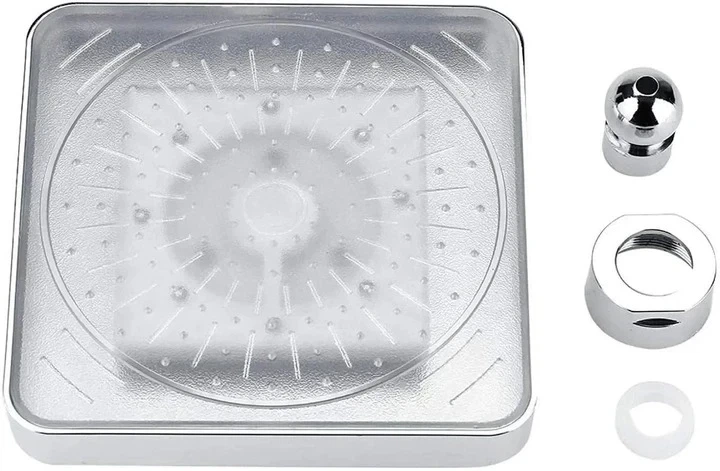 Лейка насадка для душа с LED подсветкой RGB светодиодная, квадратная 150 мм LED Shower head AND XL-902 - Фото 6 Лейка насадка для душа с LED подсветкой RGB светодиодная, квадратная 150 мм LED Shower head AND XL-902 - изображение 6