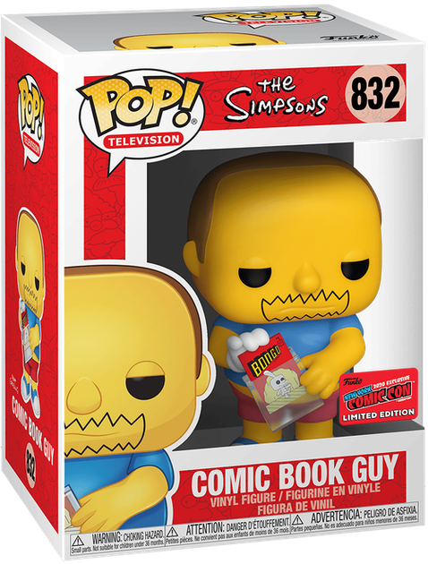 Фігурка Funko Pop! Television: The Simpsons (Сімпсони) — #832 Продавець коміксів (Comic Book Guy) - Фото 1 Фігурка Funko Pop! Television: The Simpsons (Сімпсони) — #832 Продавець коміксів (Comic Book Guy) - зображення 1
