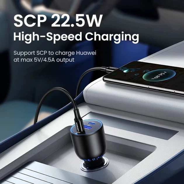 Автомобильное зарядное устройство Ugreen 130W 3-Port Fast Charger (CD293) - изображение 6